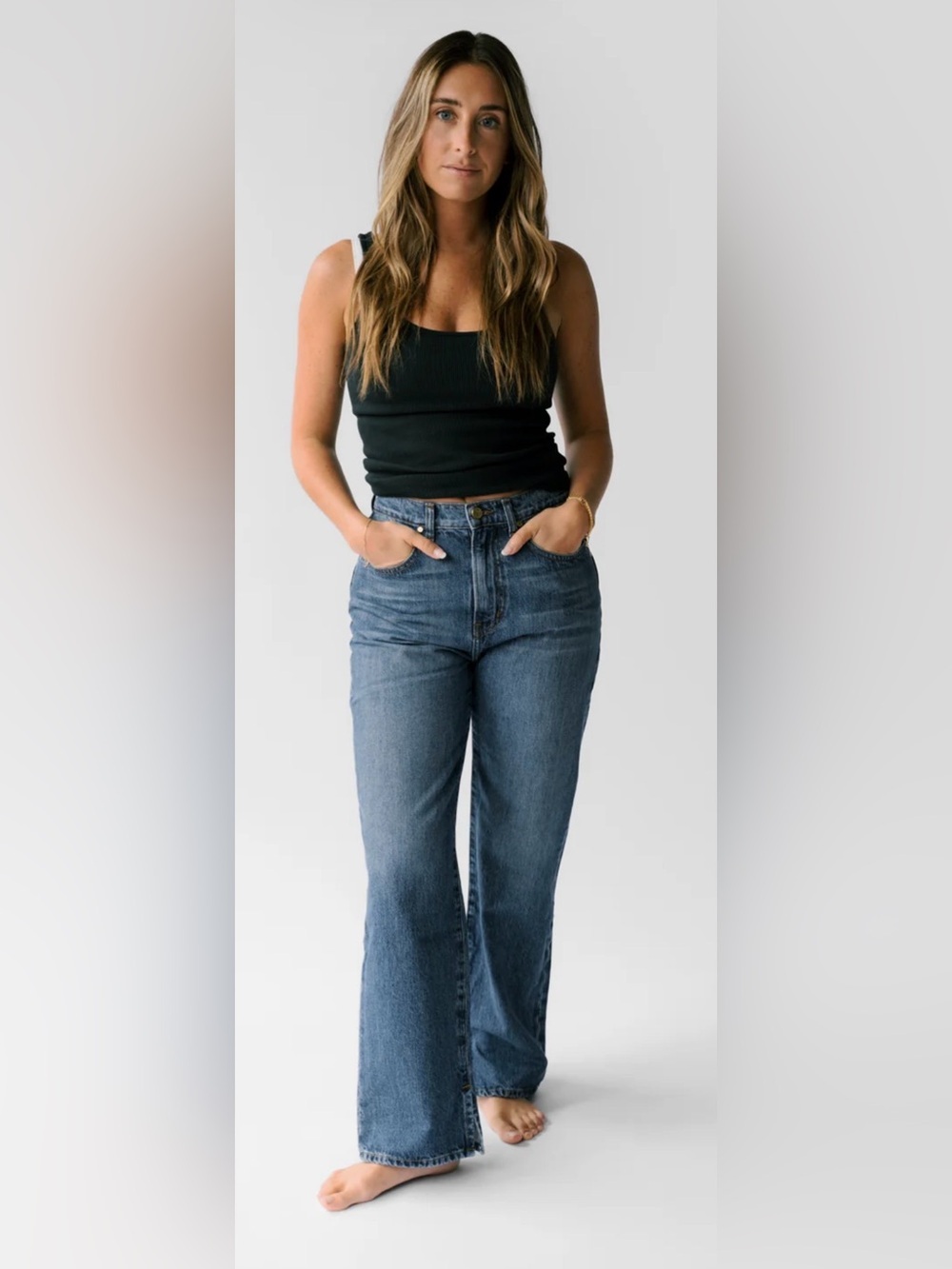Nelle Atelier The Maddy High Rise Relaxed Straight Leg Jeans Size 26 Made In USA